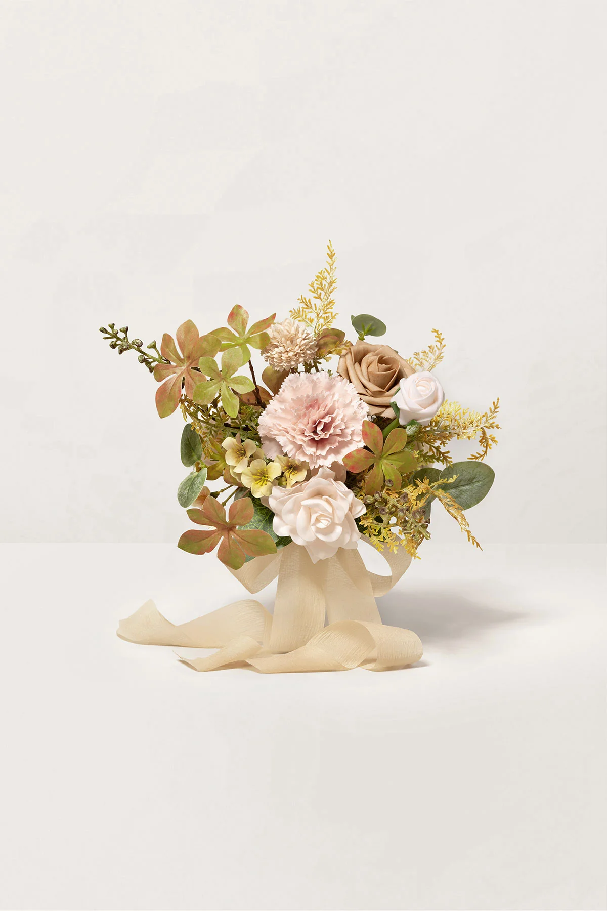 Bridesmaid Posy in Powder Pink & Olive Green - Image 7