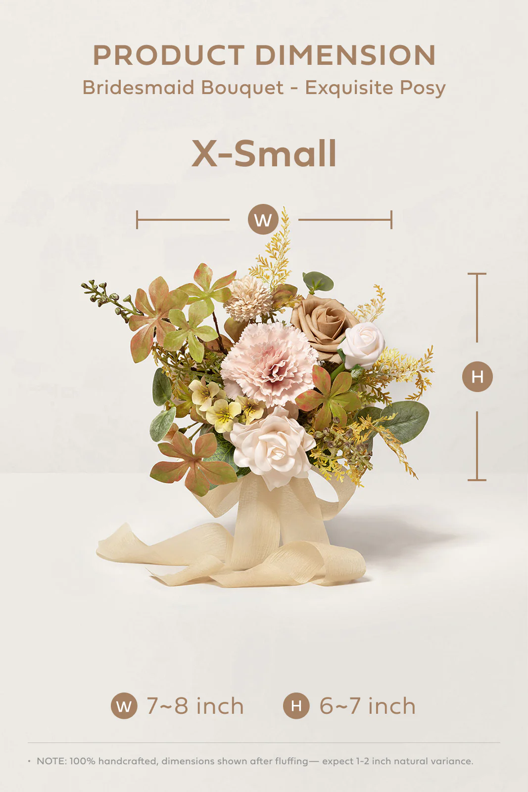 Bridesmaid Posy in Powder Pink & Olive Green - Image 11