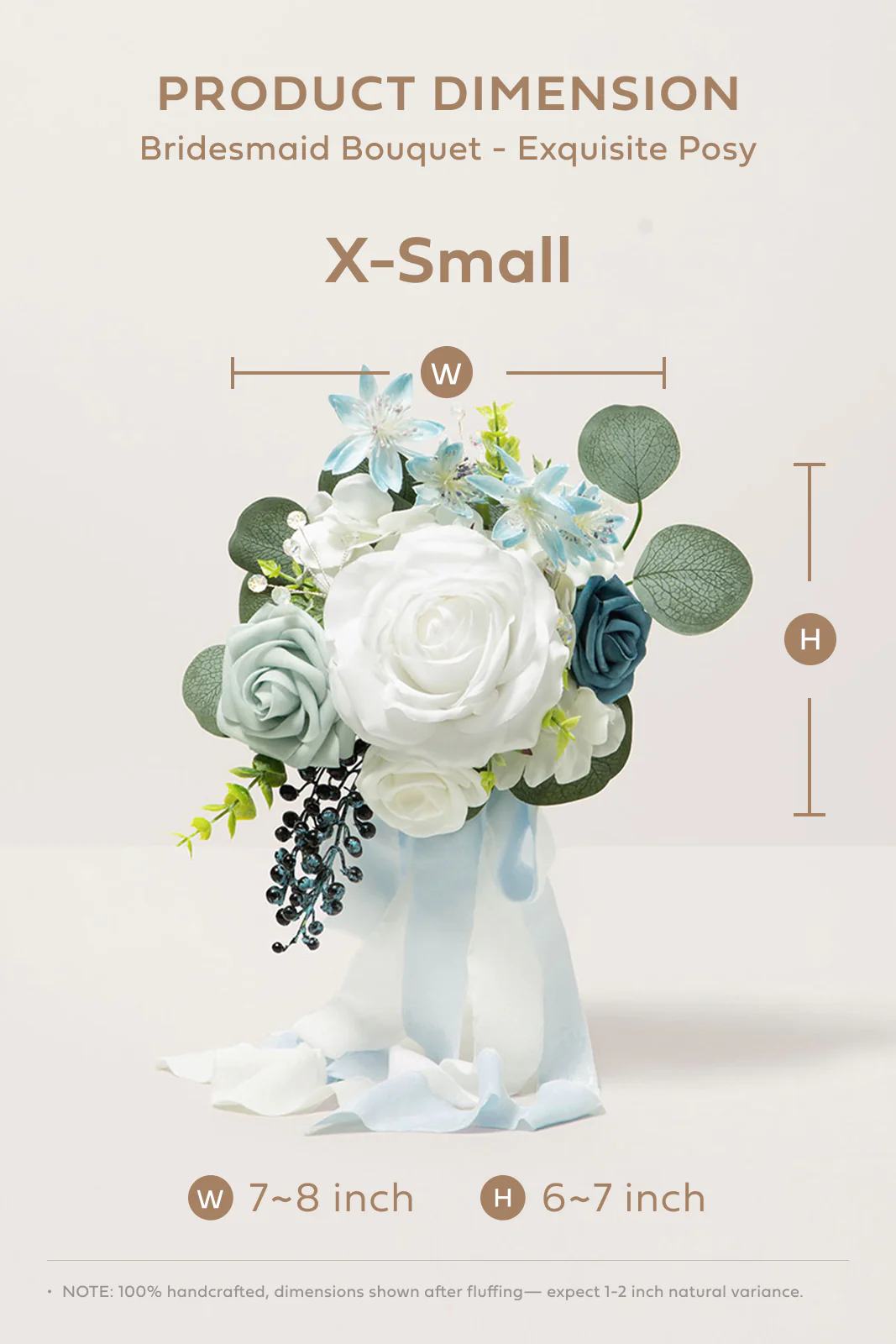 Bridesmaid Posy in Romantic Dusty Blue - Image 6