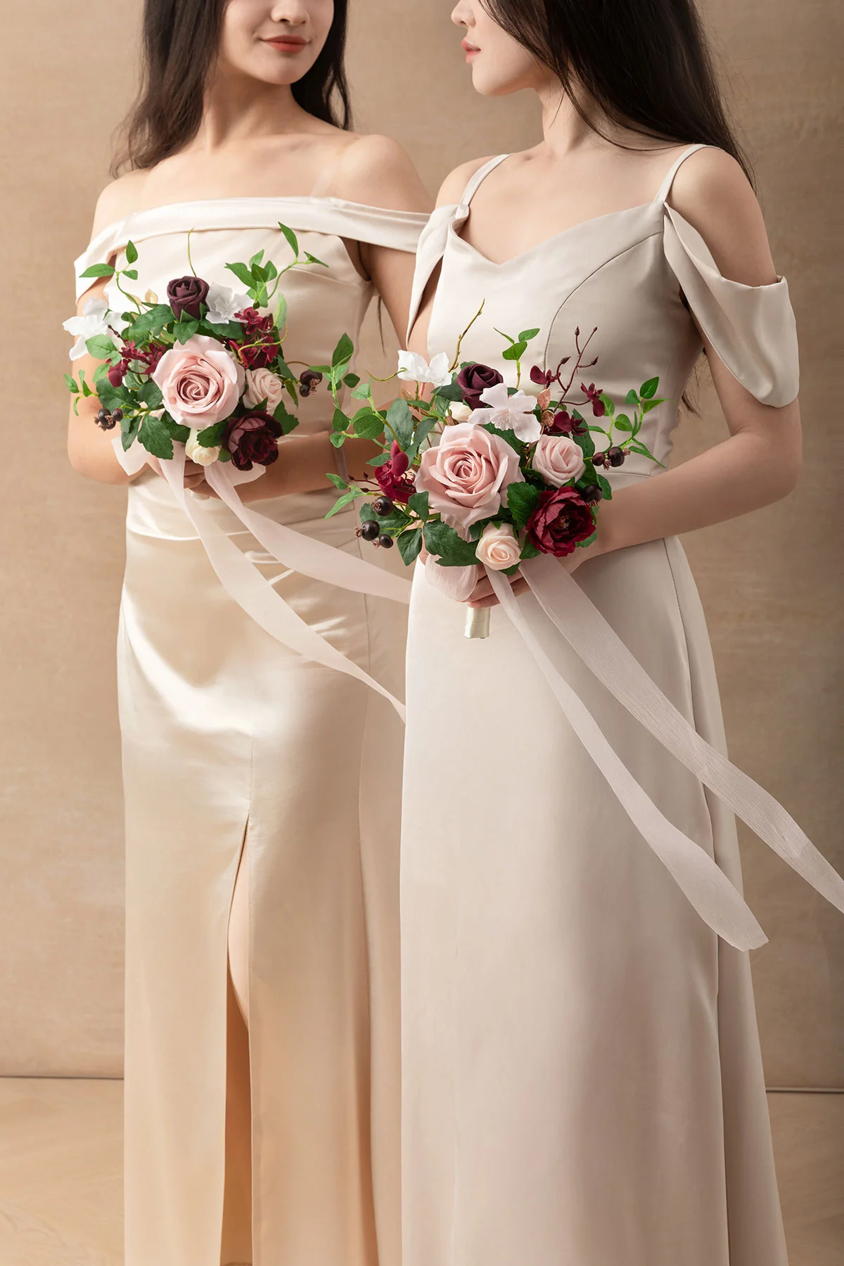 7" Bridesmaid Posy in Romantic Marsala (Set of 6 ) - Image 2