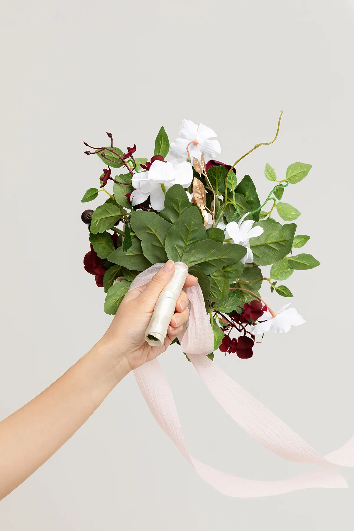 7" Bridesmaid Posy in Romantic Marsala (Set of 6 ) - Image 7