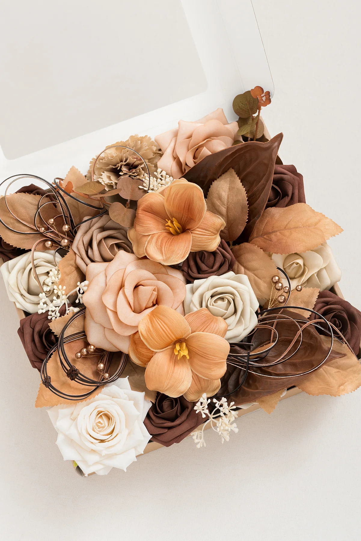 Brown & Beige Designer Flower Boxes - Tawny Beige & Brown | Clearance