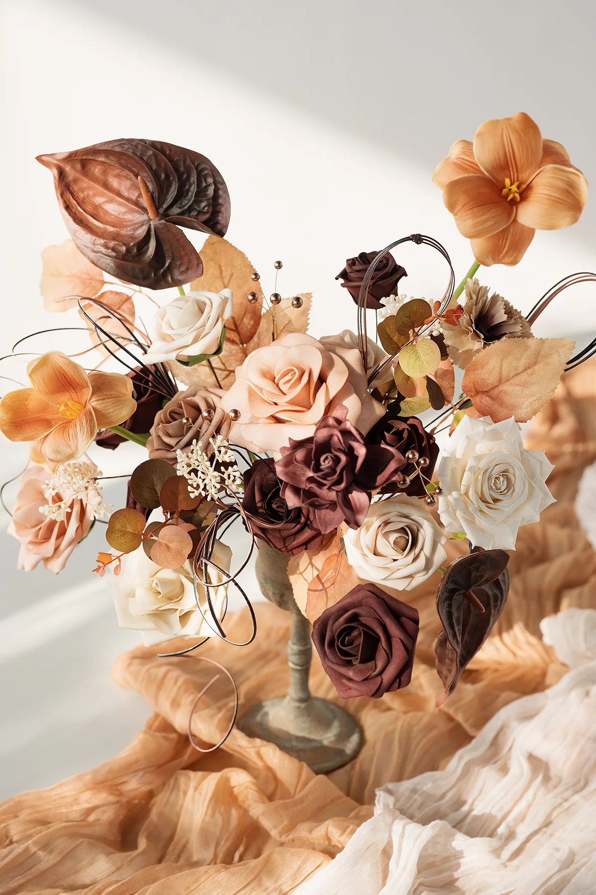 Brown & Beige Designer Flower Boxes - Tawny Beige & Brown | Clearance - Image 4