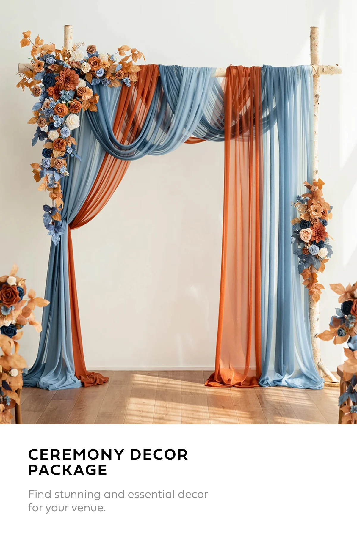 Wedding Flower Packages in Russet Orange & Denim Blue - Image 22