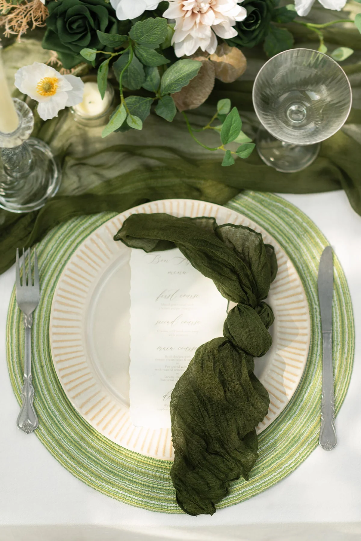 Cheesecloth Napkins & Table Runner Set for Reception - Image 22