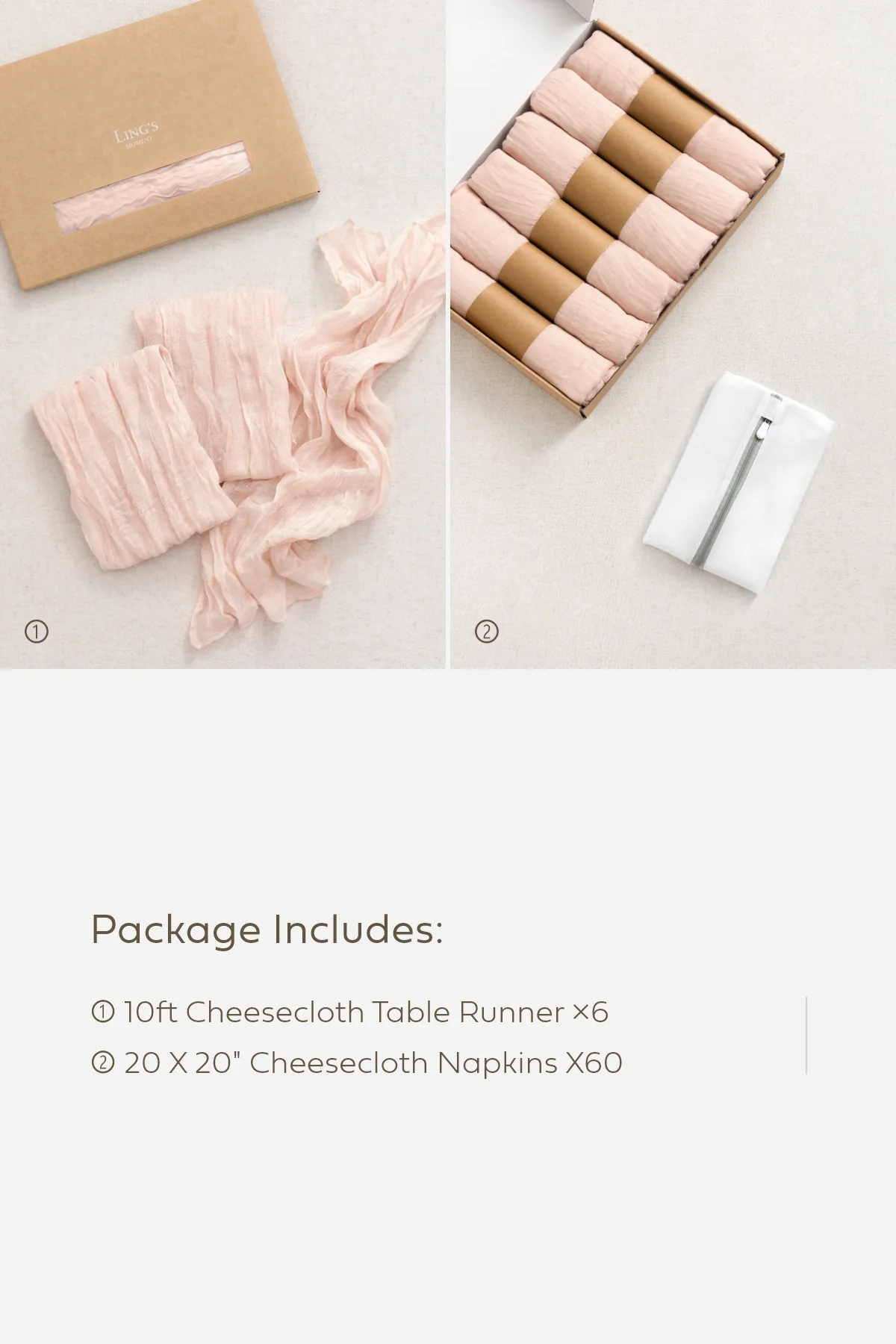 Cheesecloth Napkins & Table Runner Set for Reception - Image 8