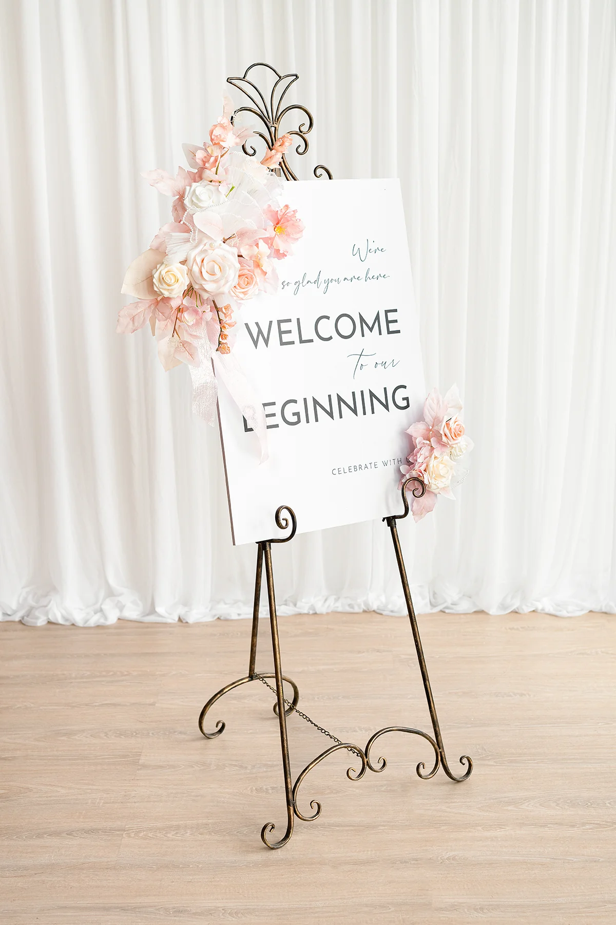 Combo Set Flower Sign Decor in Glowing Blush & Pearl | Clearance