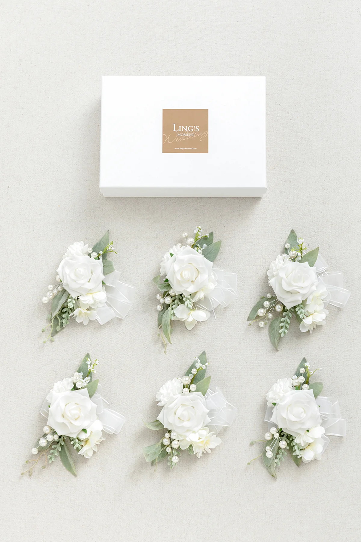 Wrist Corsages in Natural White | Clearance - Image 5