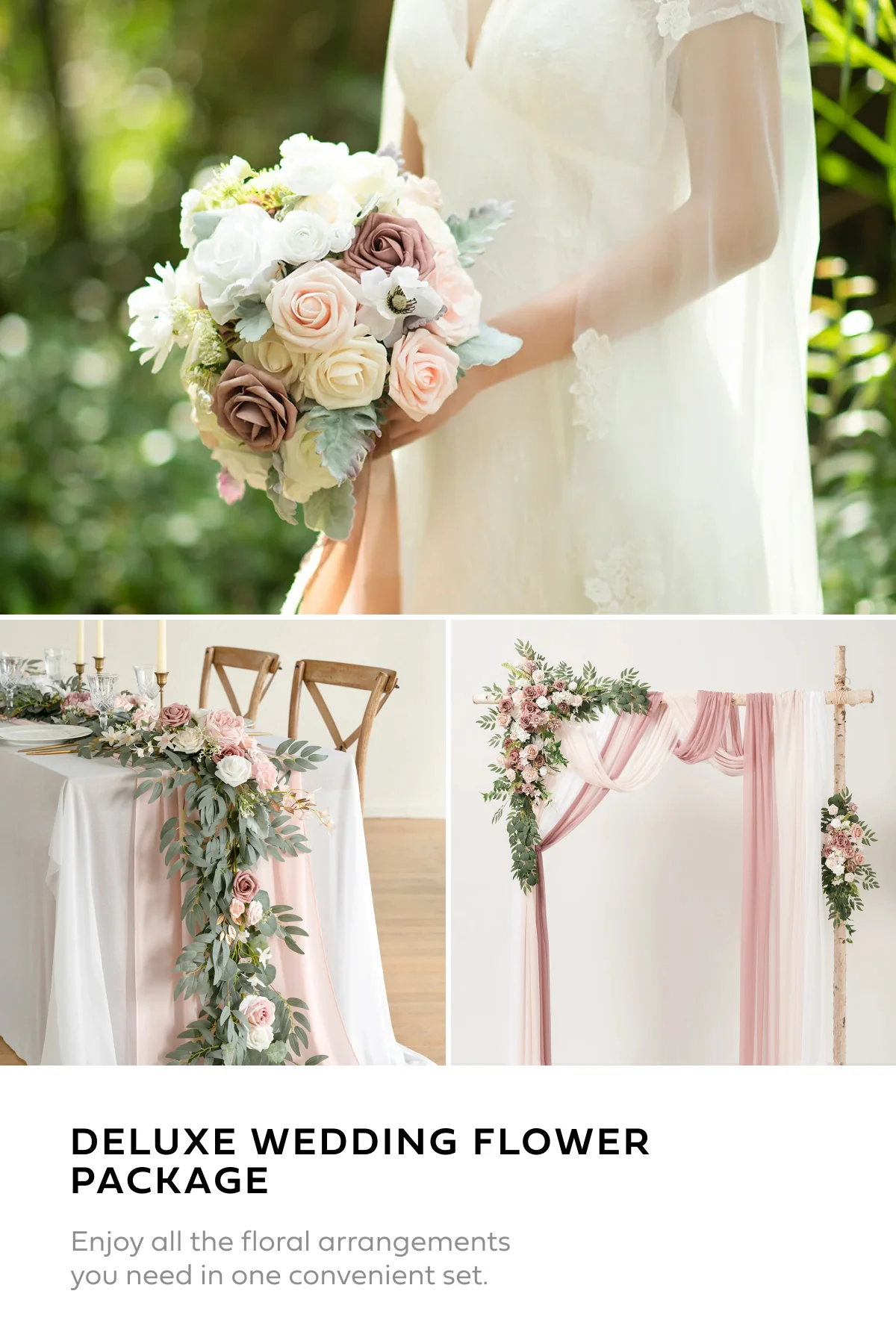 Wedding Flower Packages in Dusty Rose & Cream - Image 6