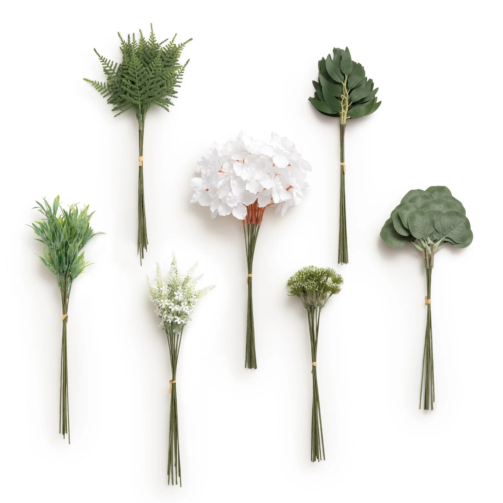 Sand Beige & Nude with Dark Green Mixed Greenery - DIY Bridesmaid Bouquet Kit (Set of 4) - Image 3