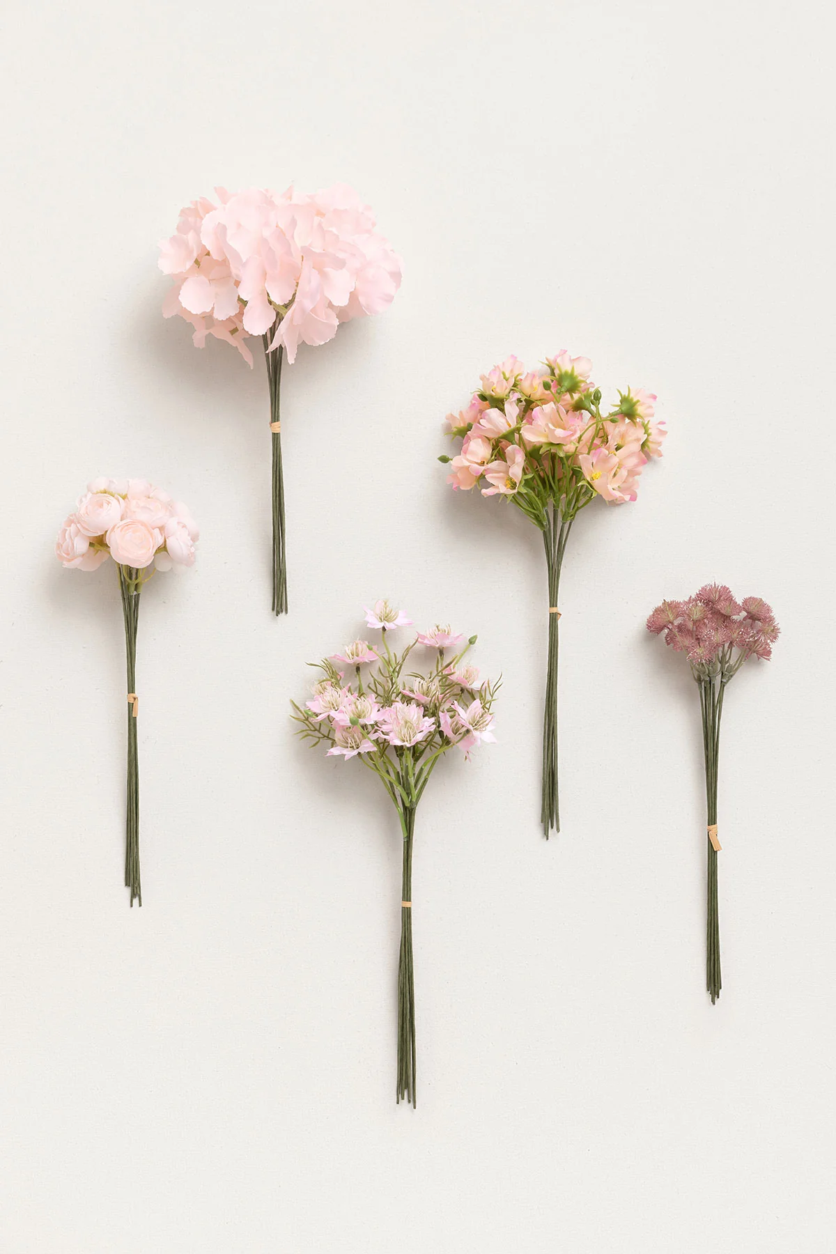 Blush & White with Powder Pink Filler - DIY Bridesmaid Bouquet Kit (Set of 4) - Image 3