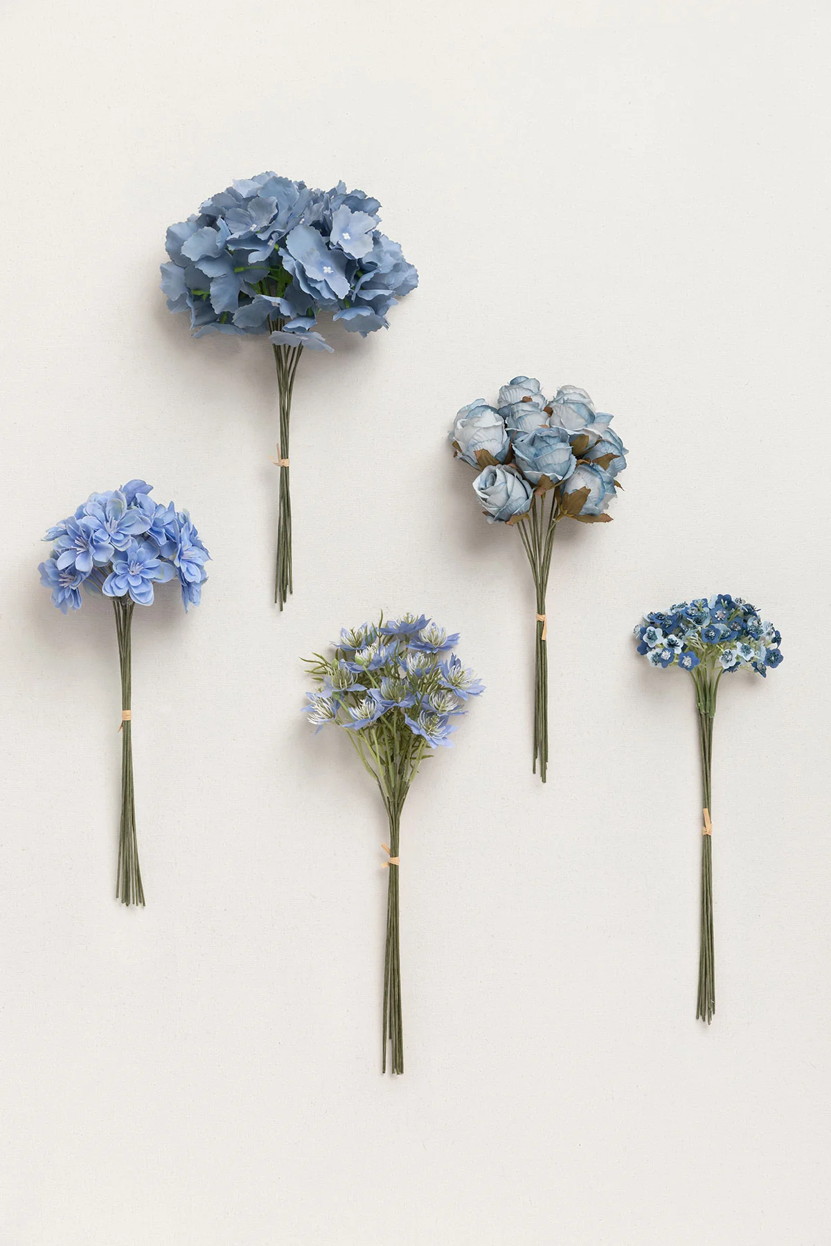 Ballet Pointe & Cream with Dusty Blue Filler - DIY Bridesmaid Bouquet Kit (Set of 4) - Image 3