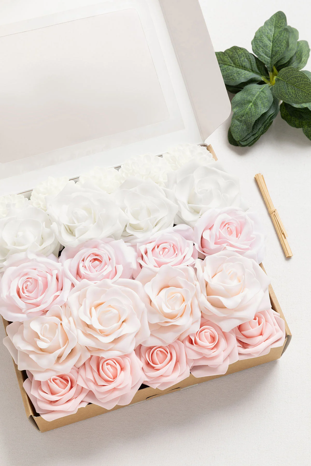Blush & White with Kiwi Colada Mixed Greenery - DIY Bridesmaid Bouquet Kit (Set of 4) - Image 2