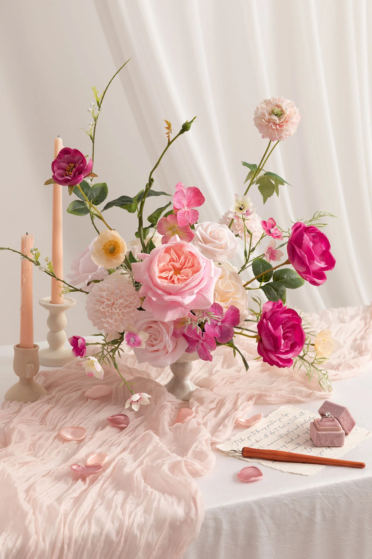 DIY Designer Flower Box in Powder Pink & Berry Pink & Cream - Image 2