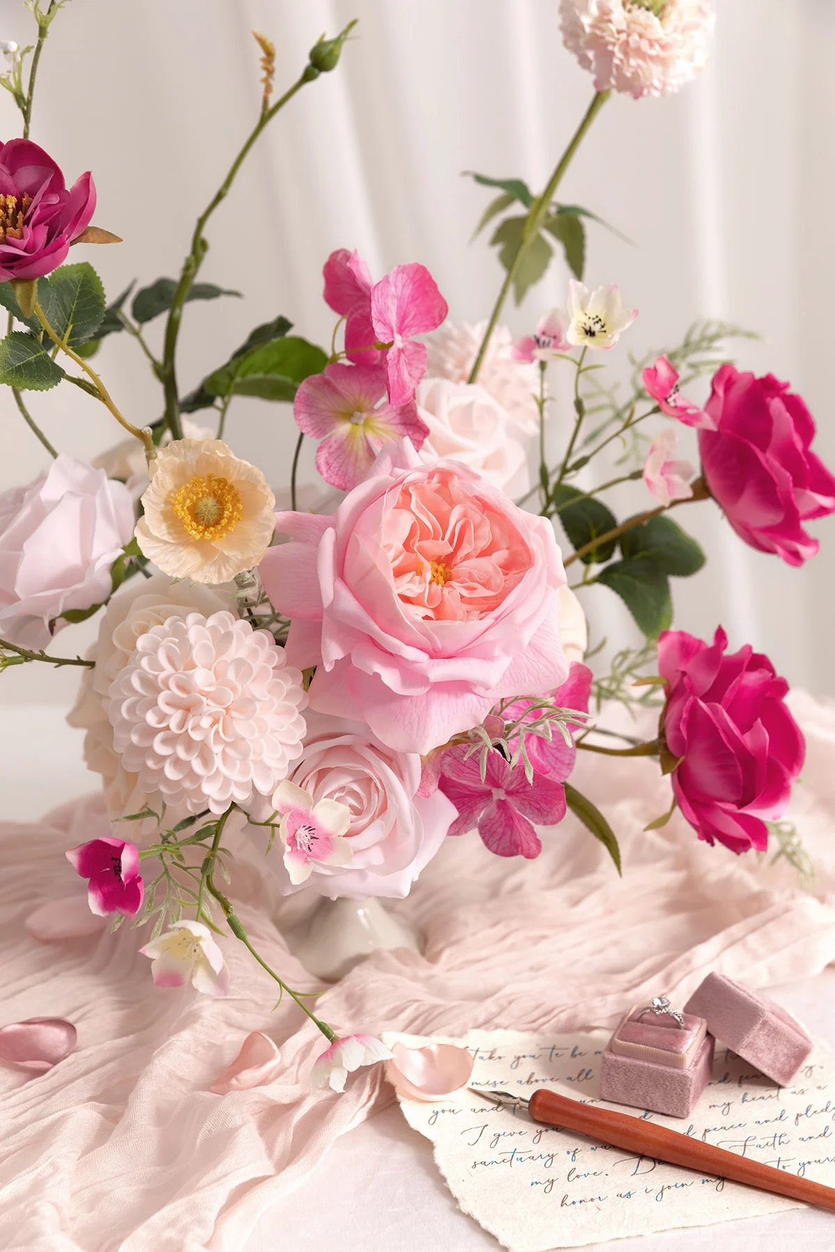 DIY Designer Flower Box in Powder Pink & Berry Pink & Cream - Image 3