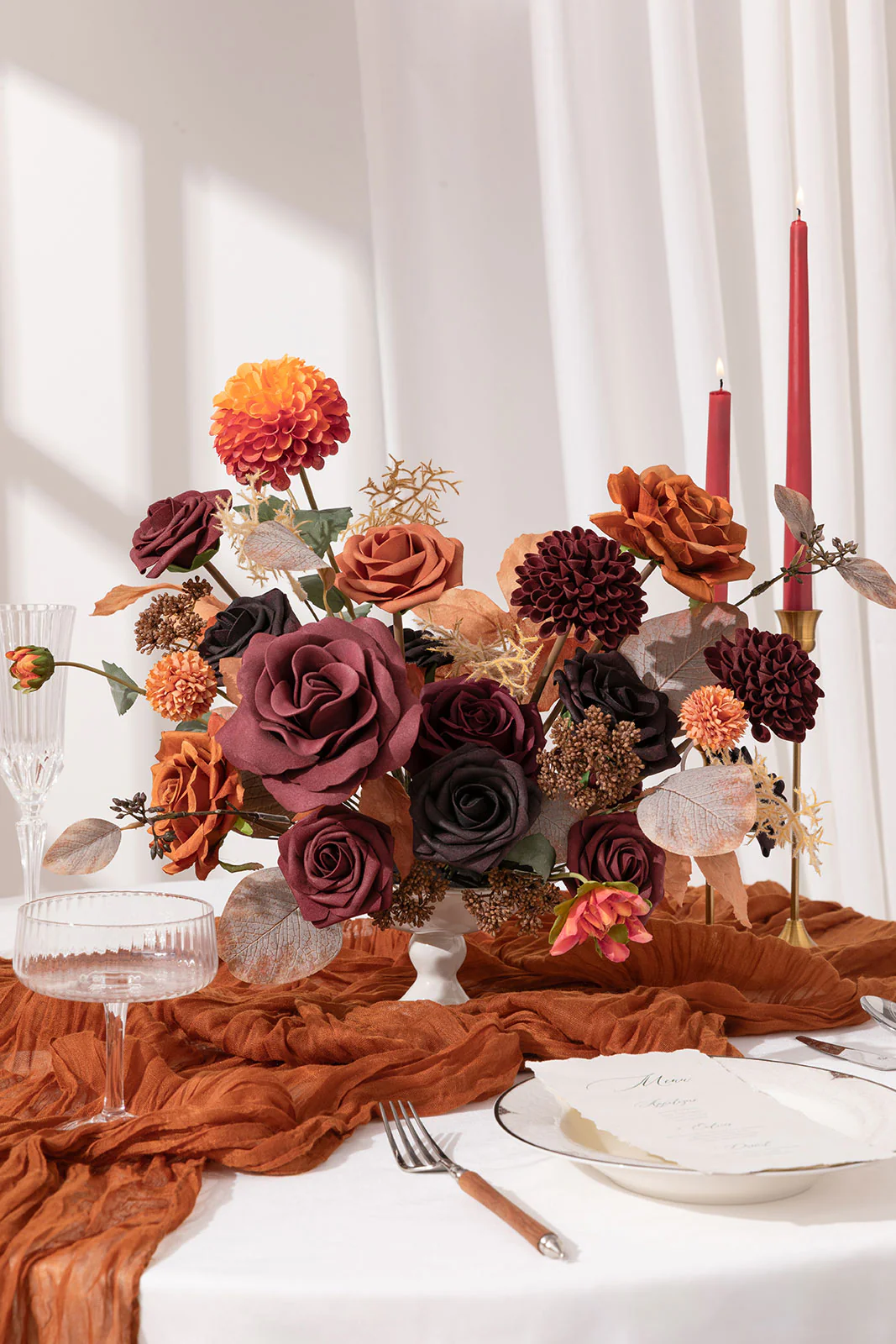 DIY Designer Flower Boxes in Burgundy & Burnt Orange - Image 2