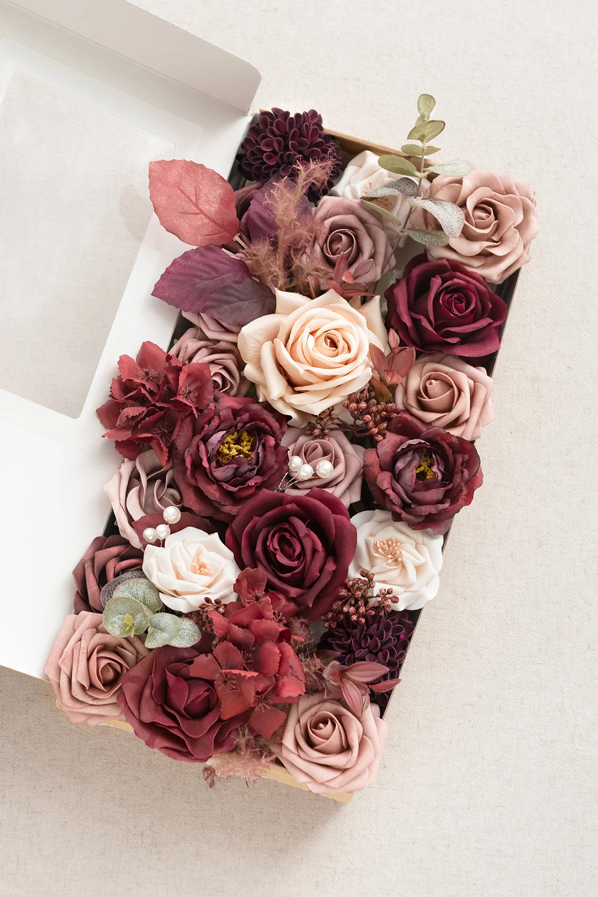 DIY Designer Flower Boxes in Burgundy & Dusty Rose Deluxe Box | Clearance - Image 3