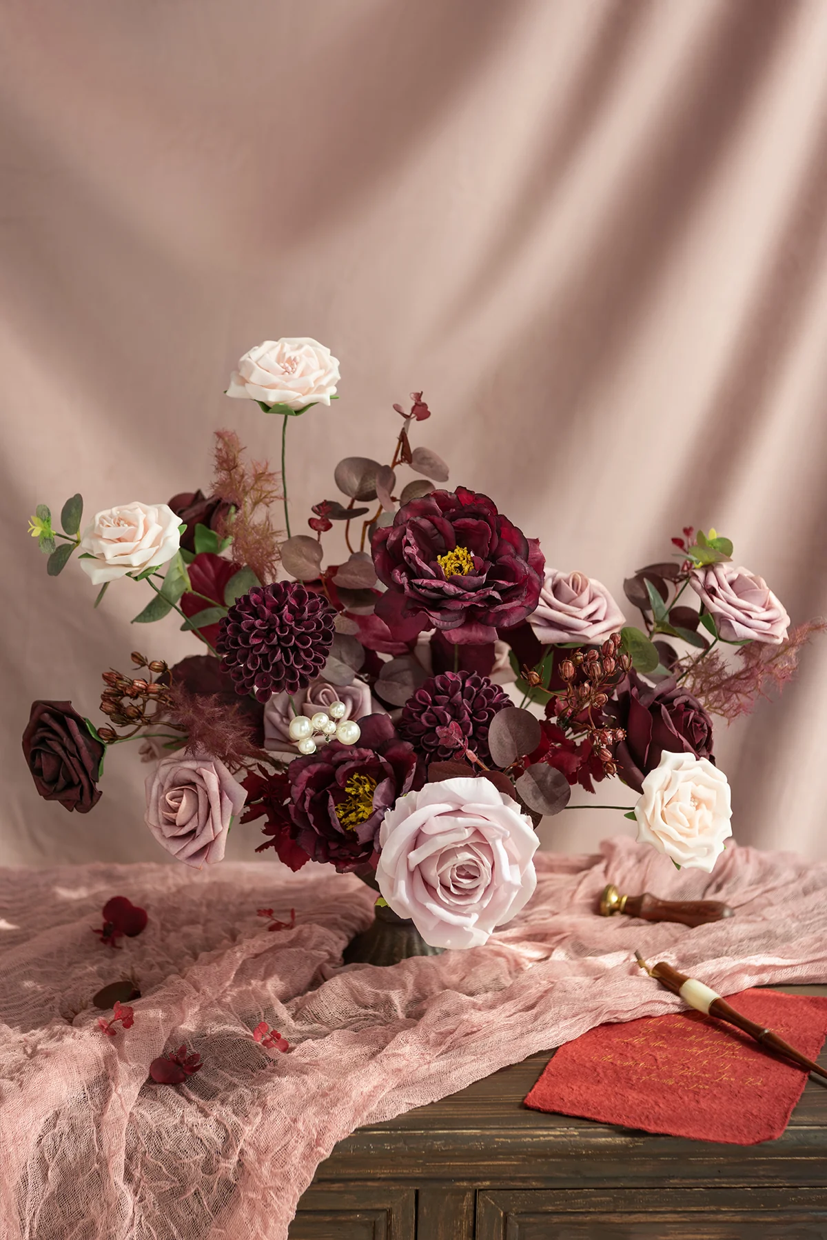 DIY Designer Flower Boxes in Burgundy & Dusty Rose Deluxe Box | Clearance - Image 4