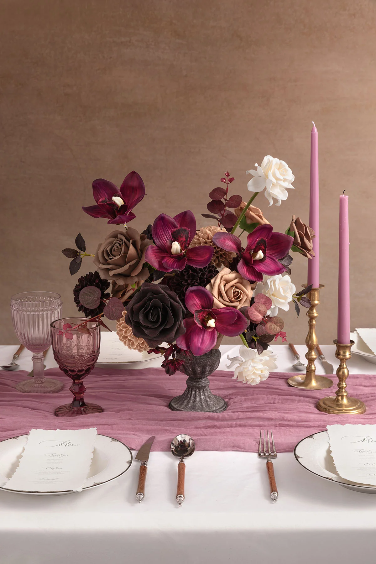 DIY Designer Flower Boxes in Earth Brown & Black Baccara & Plum - Image 2