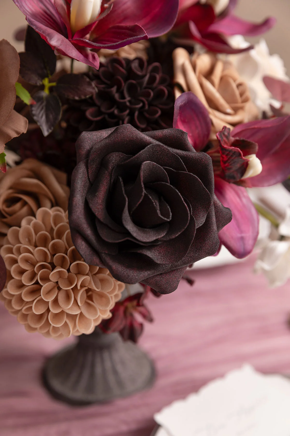 DIY Designer Flower Boxes in Earth Brown & Black Baccara & Plum - Image 3