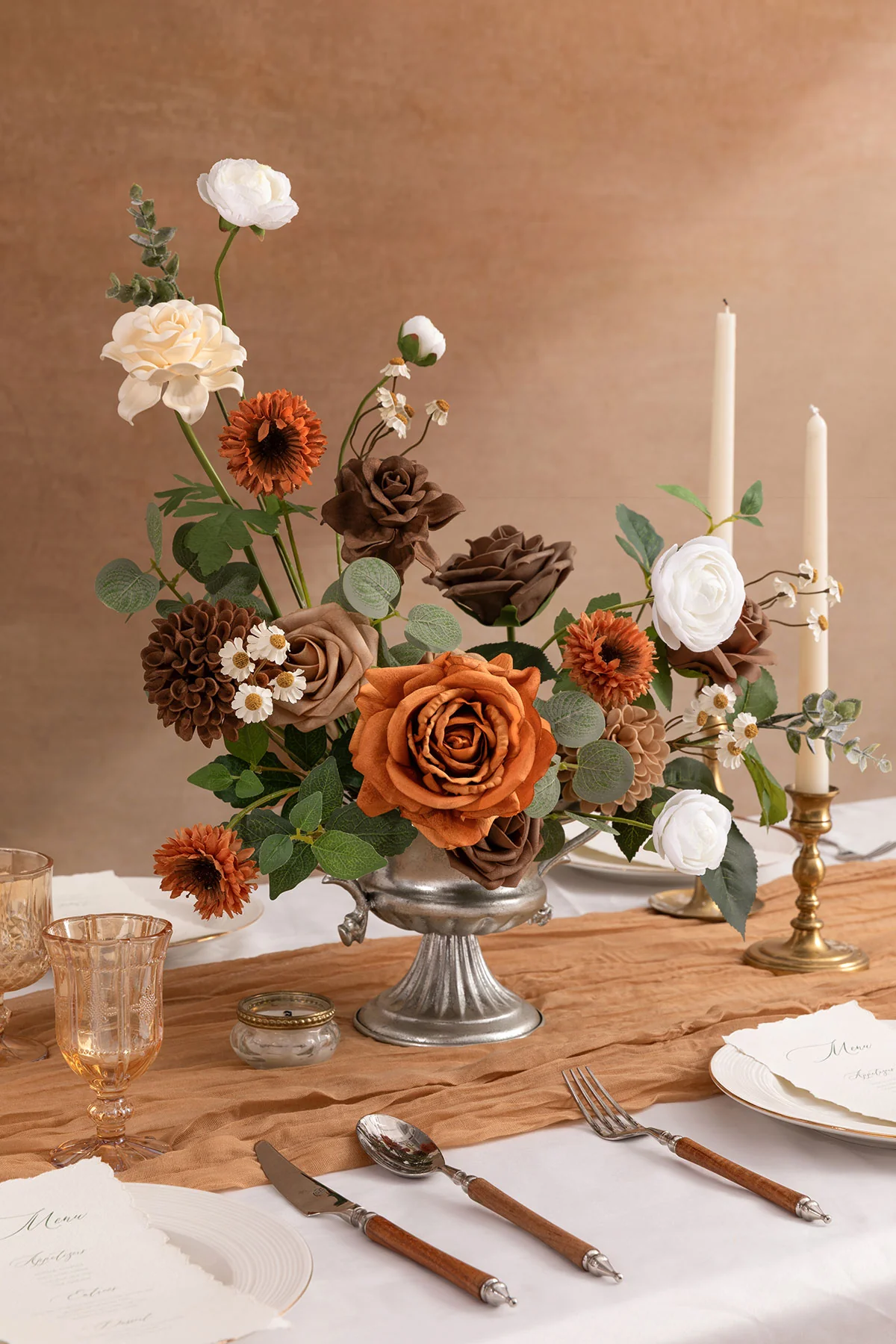 DIY Designer Flower Boxes in  Earth Brown & Sand Beige & Burnt Orange (Deluxe Box) - Image 2