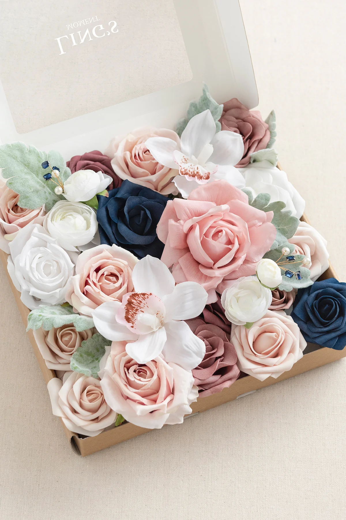 DIY Designer Flower Boxes in Kiera Dusty Rose & Navy Grand Box | Clearance