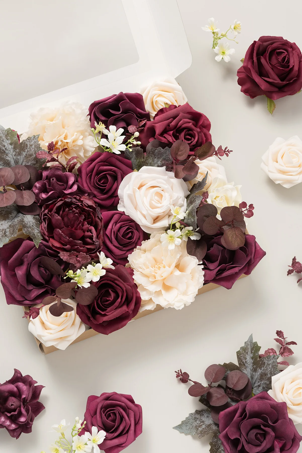 DIY Designer Flower Boxes in Marsala & Cream (Grand Box) - Image 4