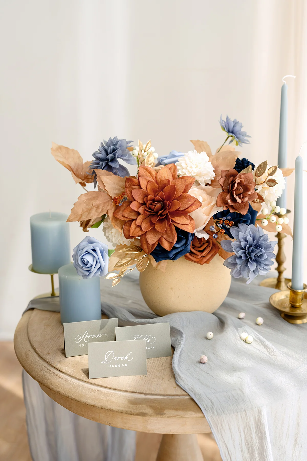 DIY Designer Flower Boxes in Russet Orange & Denim Blue - Image 3