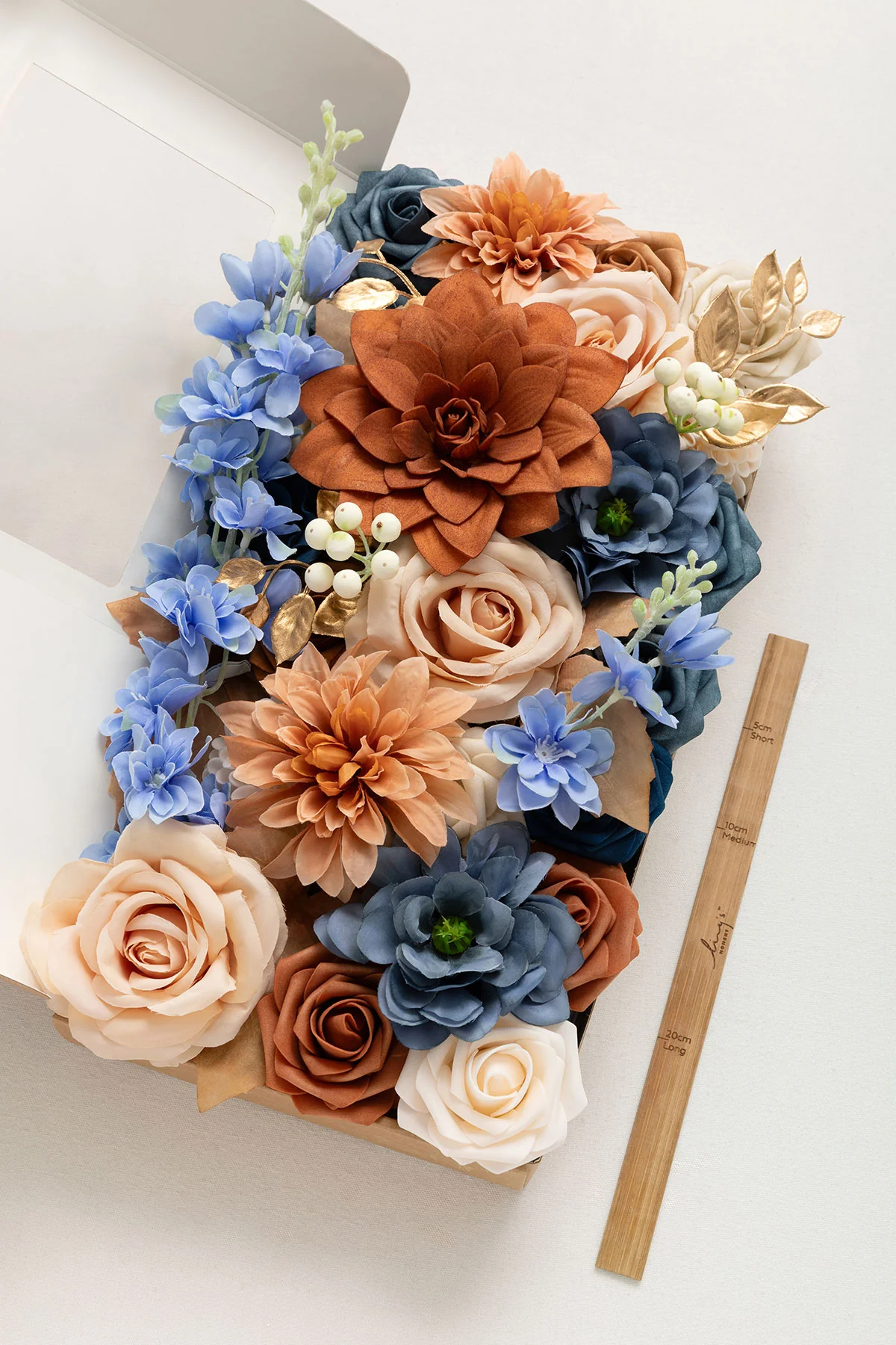 DIY Designer Flower Boxes in Russet Orange & Denim Blue - Image 5