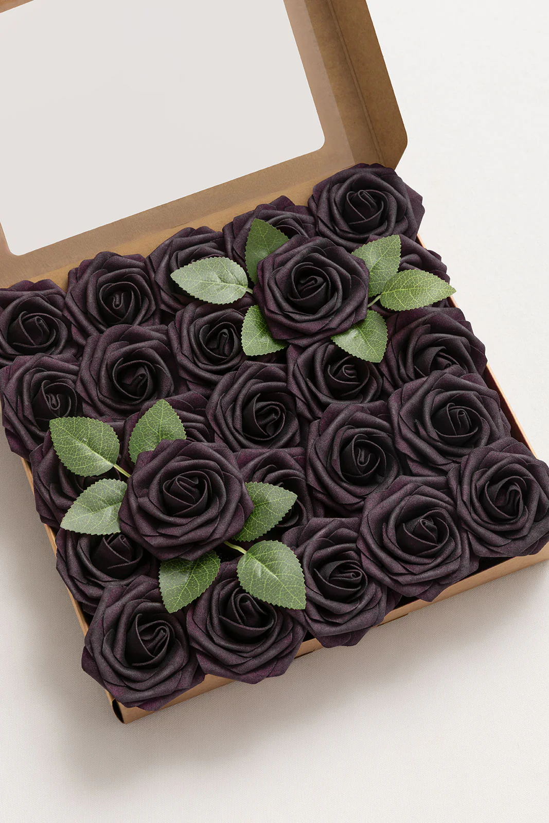 DIY Flower Box in Black Baccara Roses（25pcs）