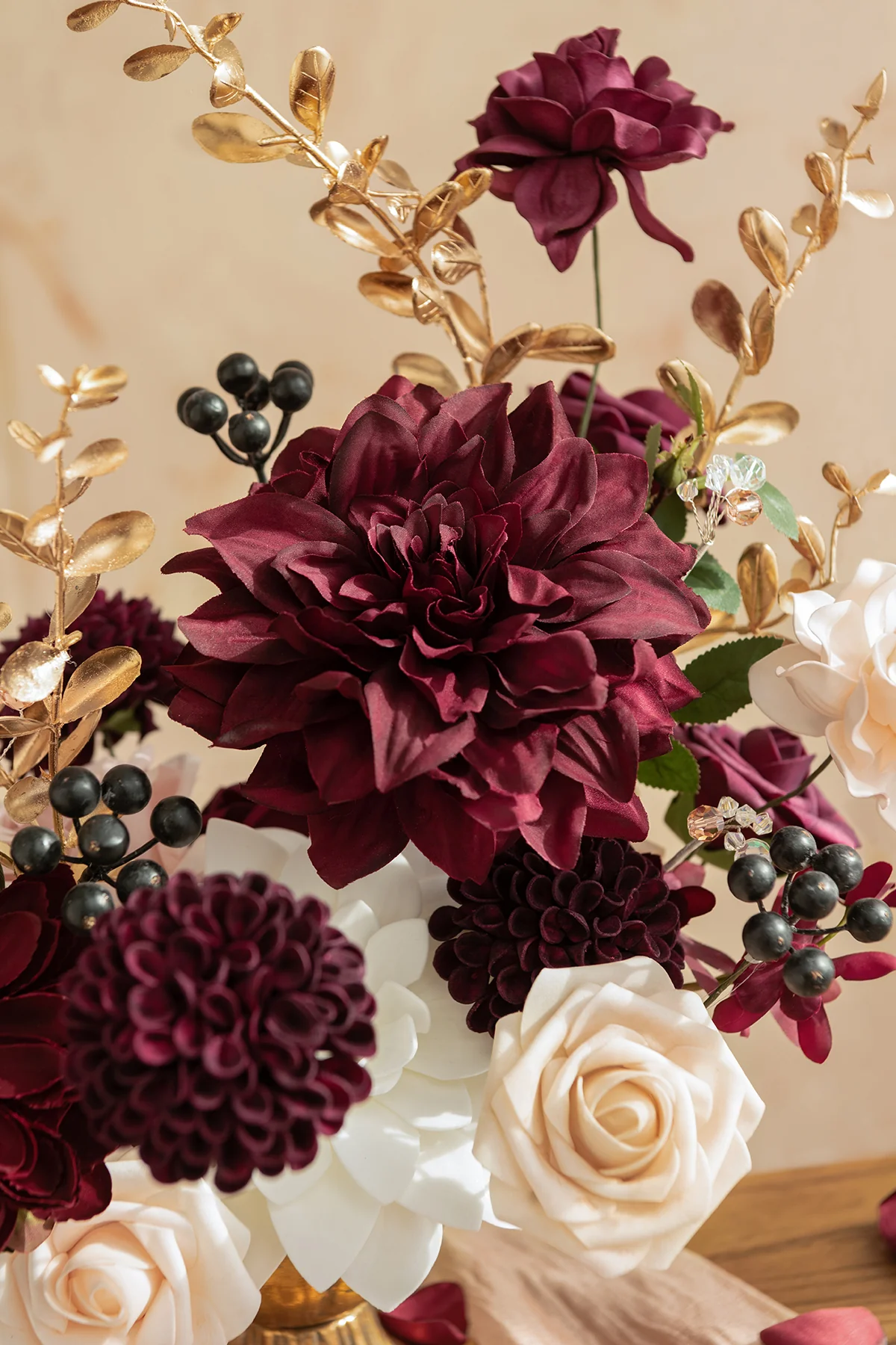 DIY Kits For Centerpieces in Marsala & Soft Peach Deluxe Box - Image 2