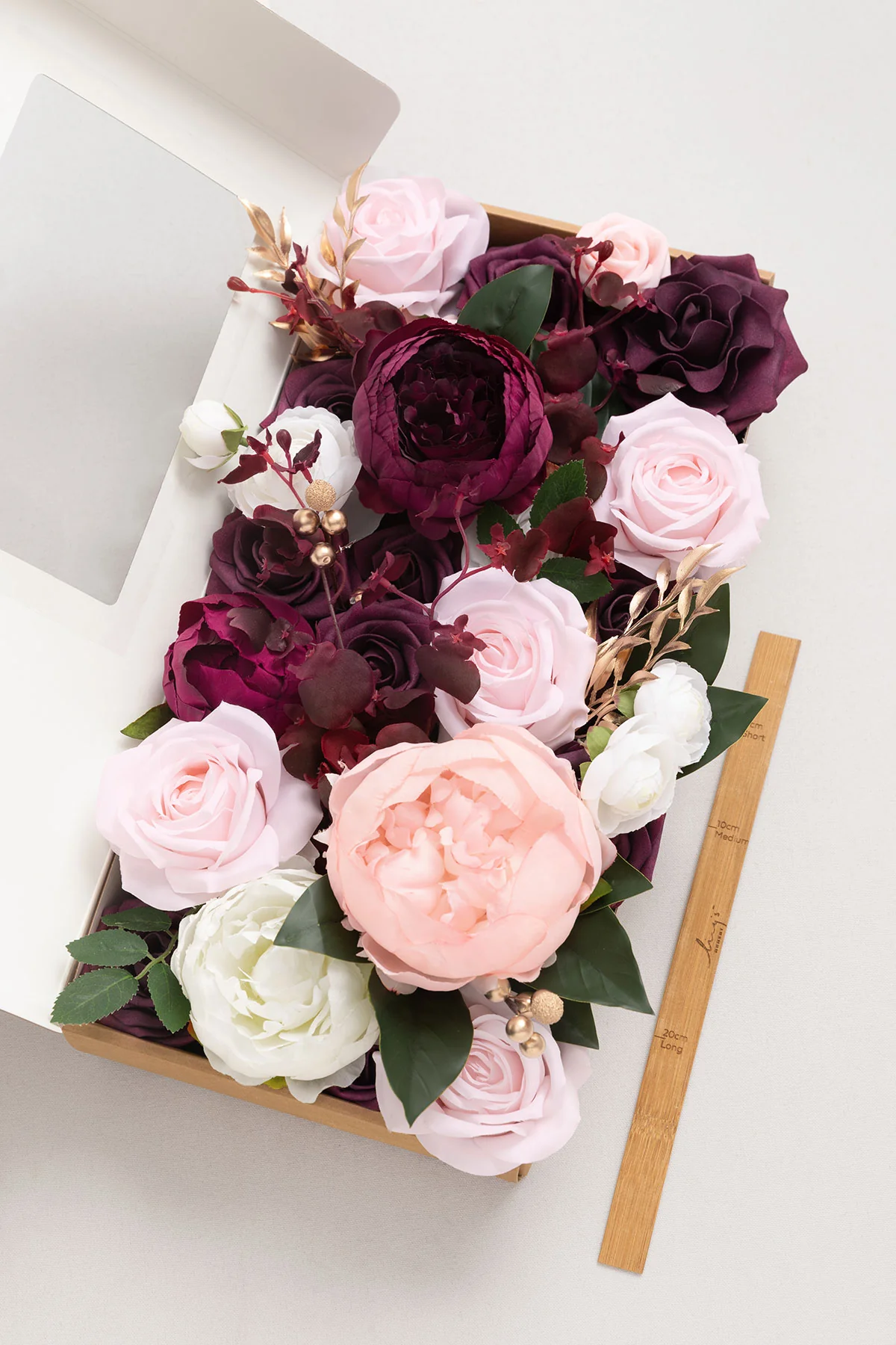 DIY Kits For Centerpieces in Tabitha Burgundy Deluxe Box