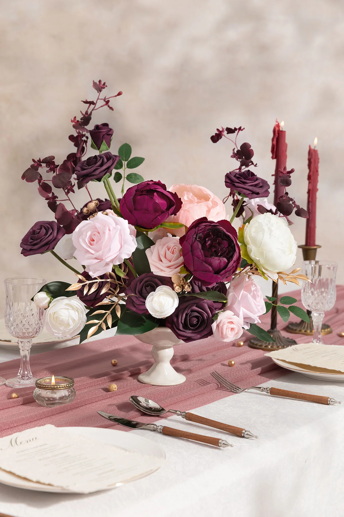 DIY Kits For Centerpieces in Tabitha Burgundy Deluxe Box - Image 3