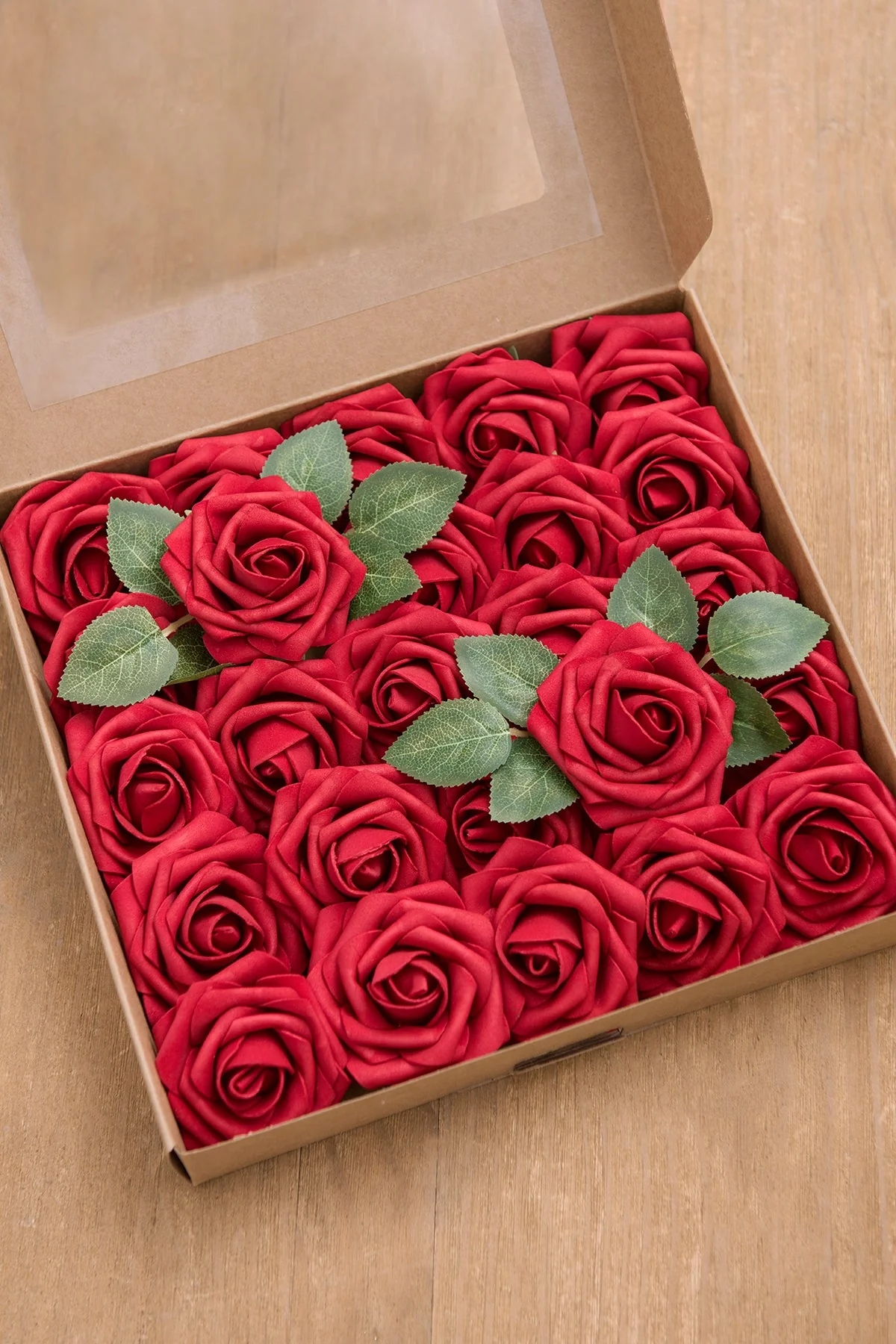 3" Foam Rose with Stem in Red