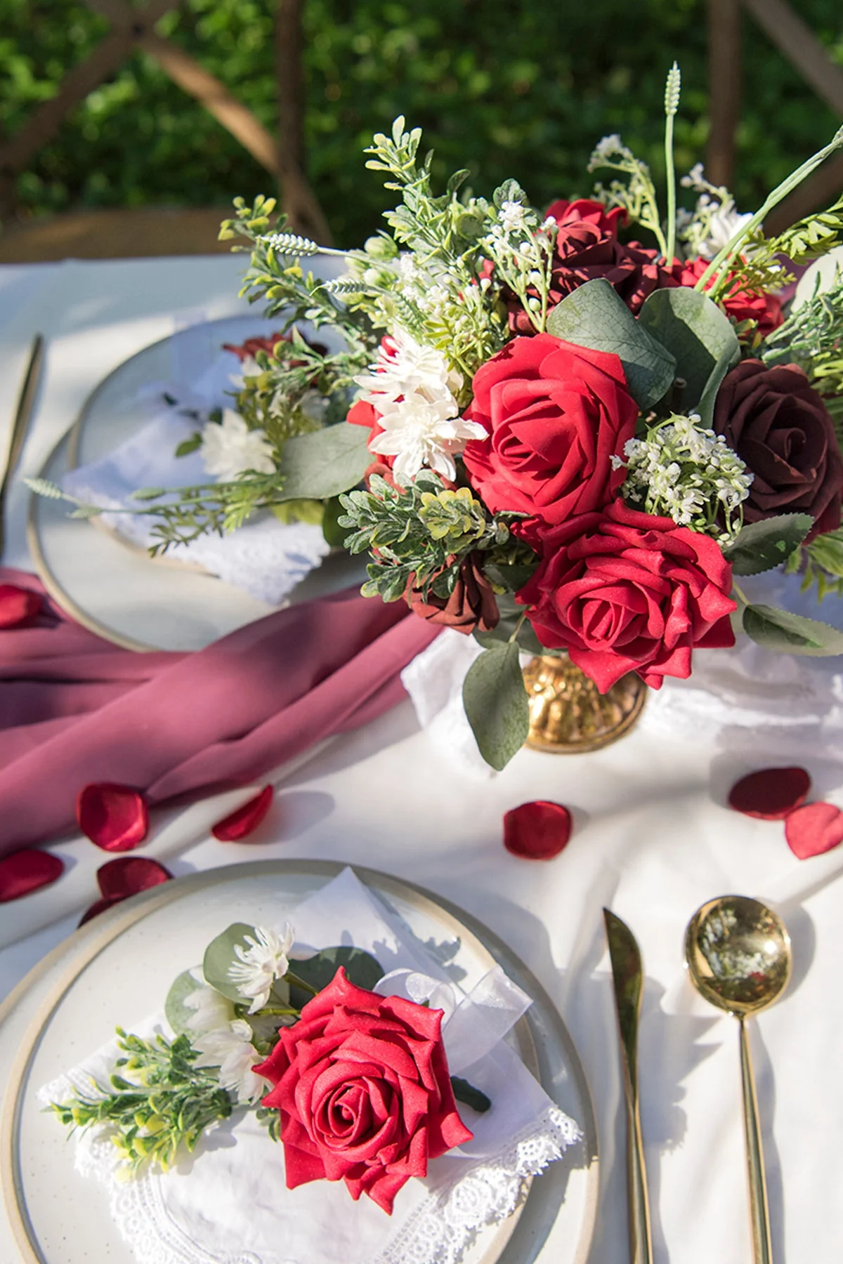 3" Foam Rose with Stem in Red - Image 2