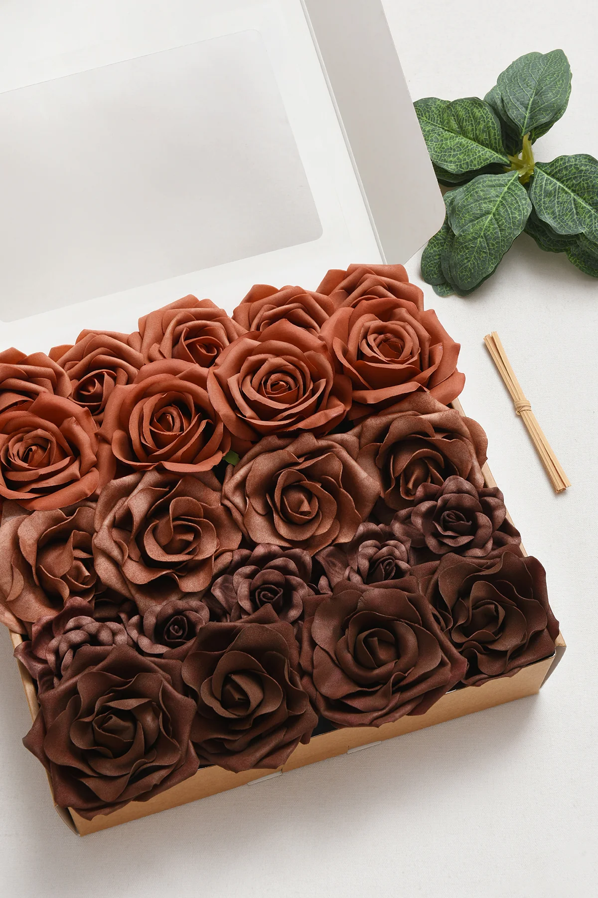 DIY Supporting Flower Boxes in Caramel & Walnut Brown & Baked Clay