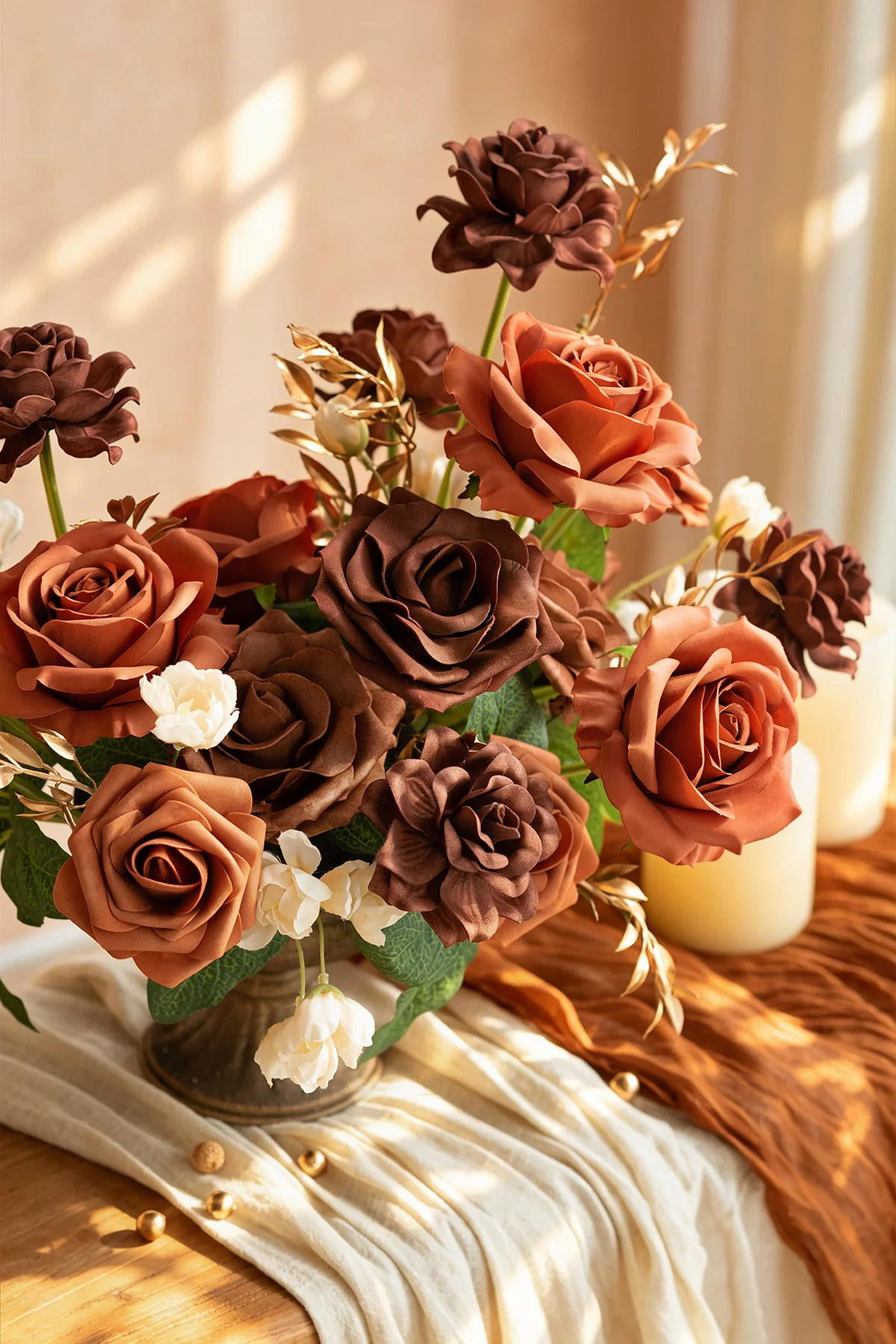 DIY Supporting Flower Boxes in Caramel & Walnut Brown & Baked Clay - Image 2
