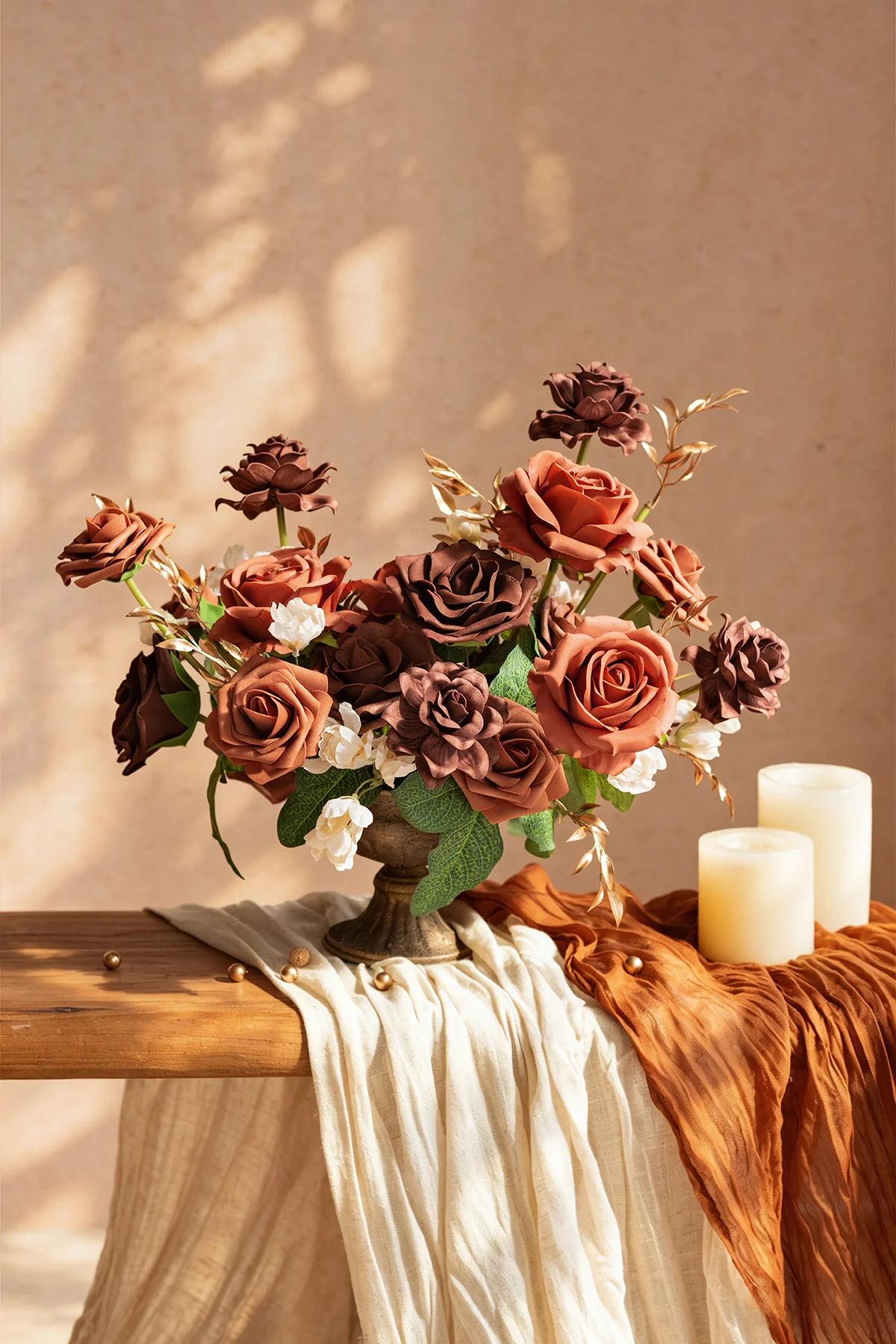 DIY Supporting Flower Boxes in Caramel & Walnut Brown & Baked Clay - Image 3