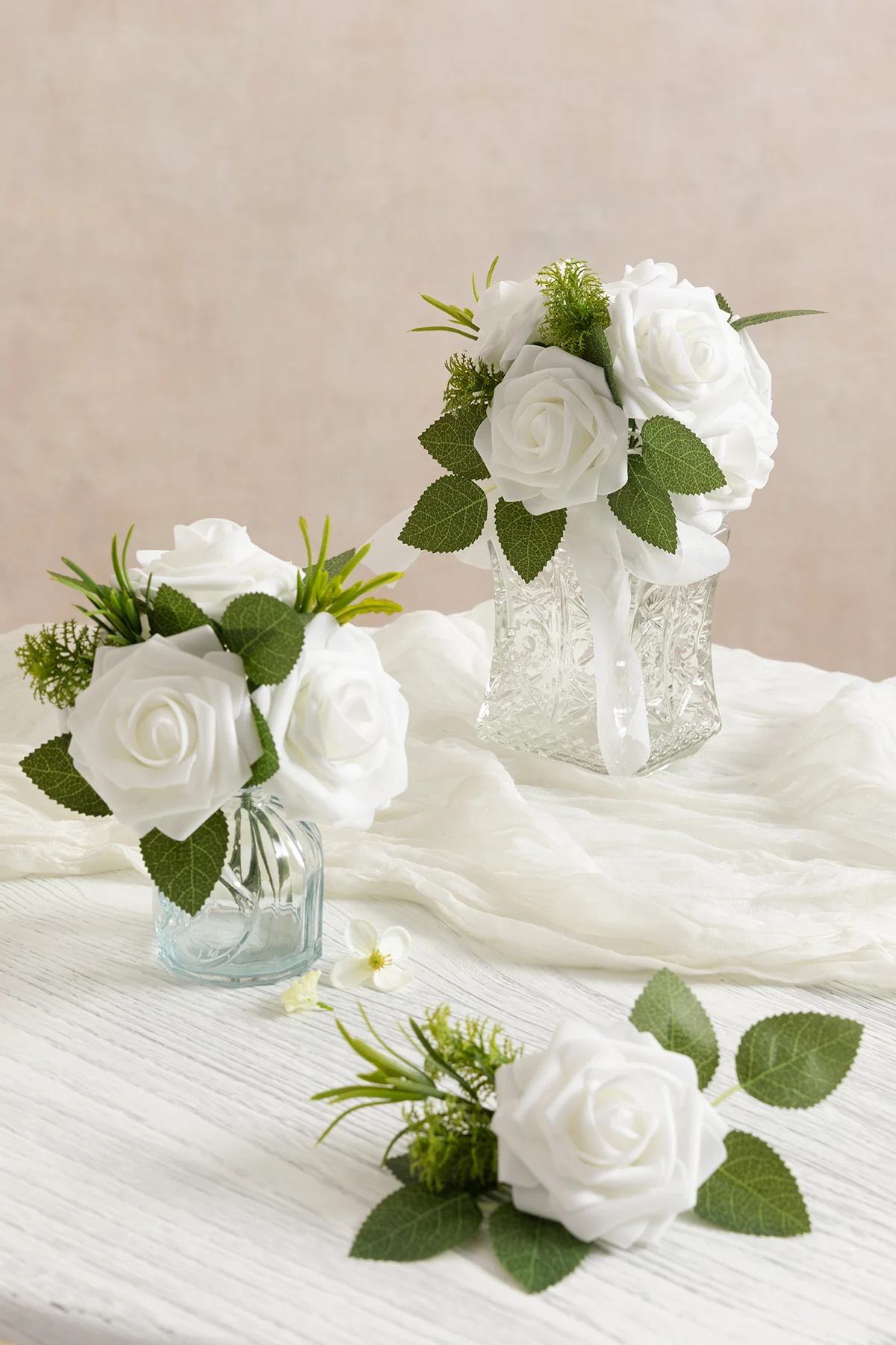 DIY Supporting Flower Boxes in Christmas - White Rose - Image 3