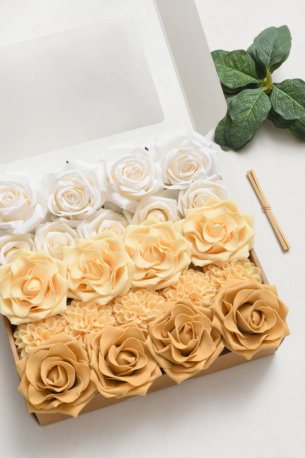 DIY Supporting Flower Boxes in Light Yellow & Cream & Mustard Yellow