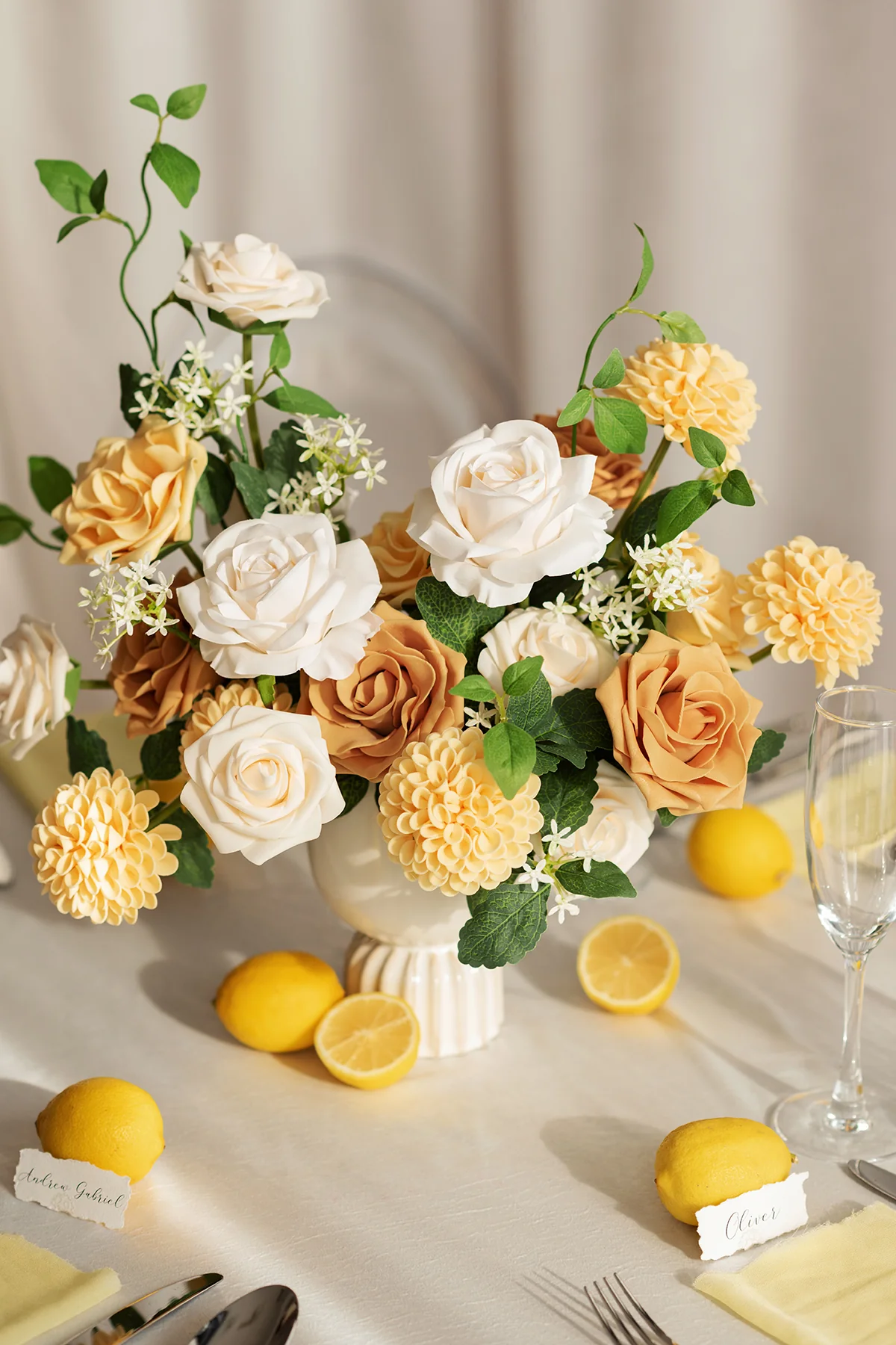 DIY Supporting Flower Boxes in Light Yellow & Cream & Mustard Yellow - Image 2