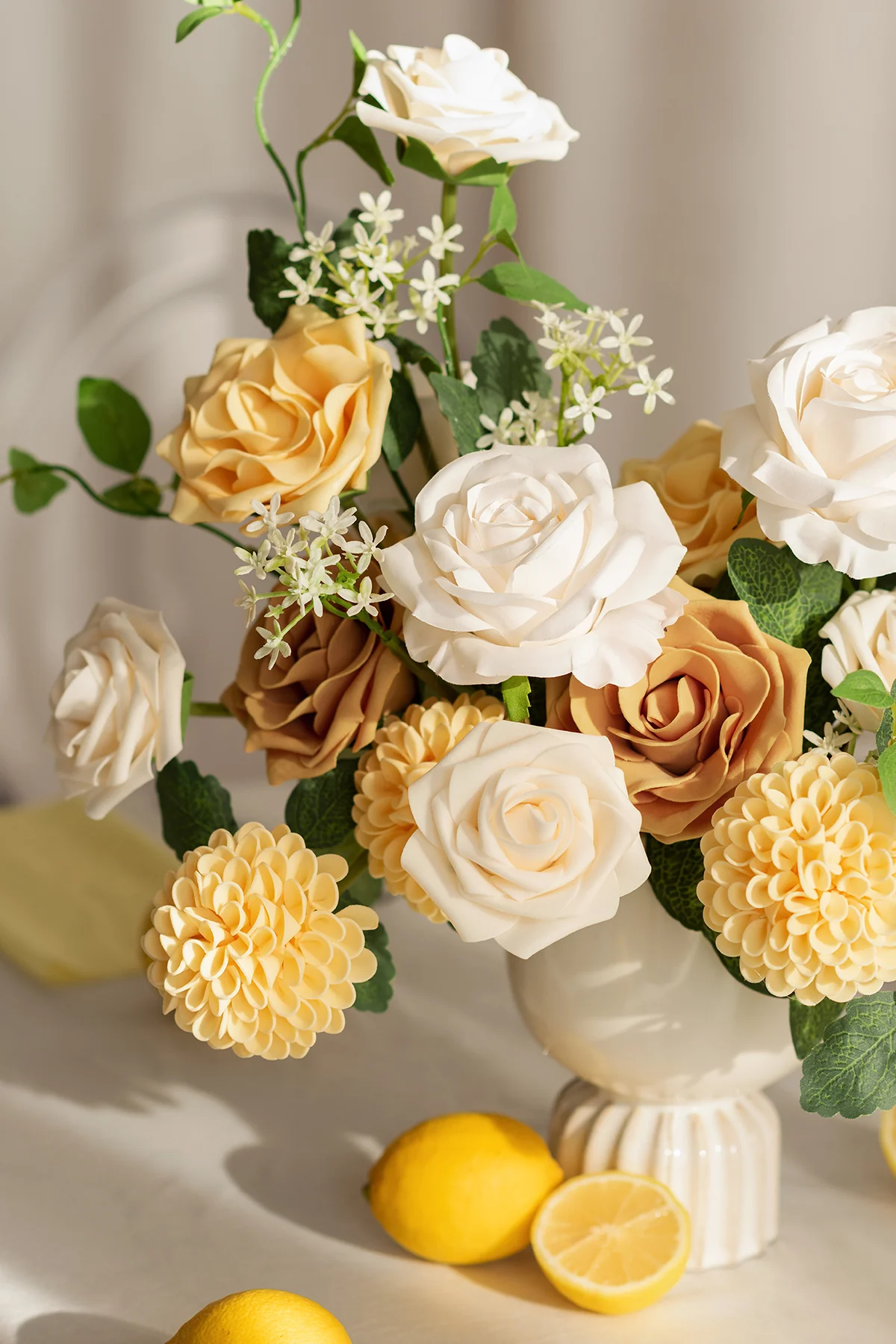 DIY Supporting Flower Boxes in Light Yellow & Cream & Mustard Yellow - Image 3