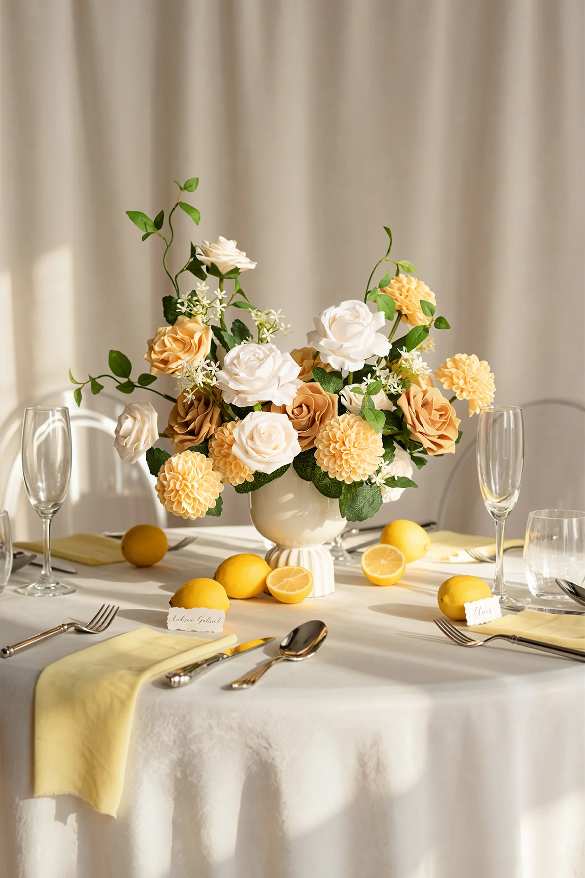 DIY Supporting Flower Boxes in Light Yellow & Cream & Mustard Yellow - Image 4