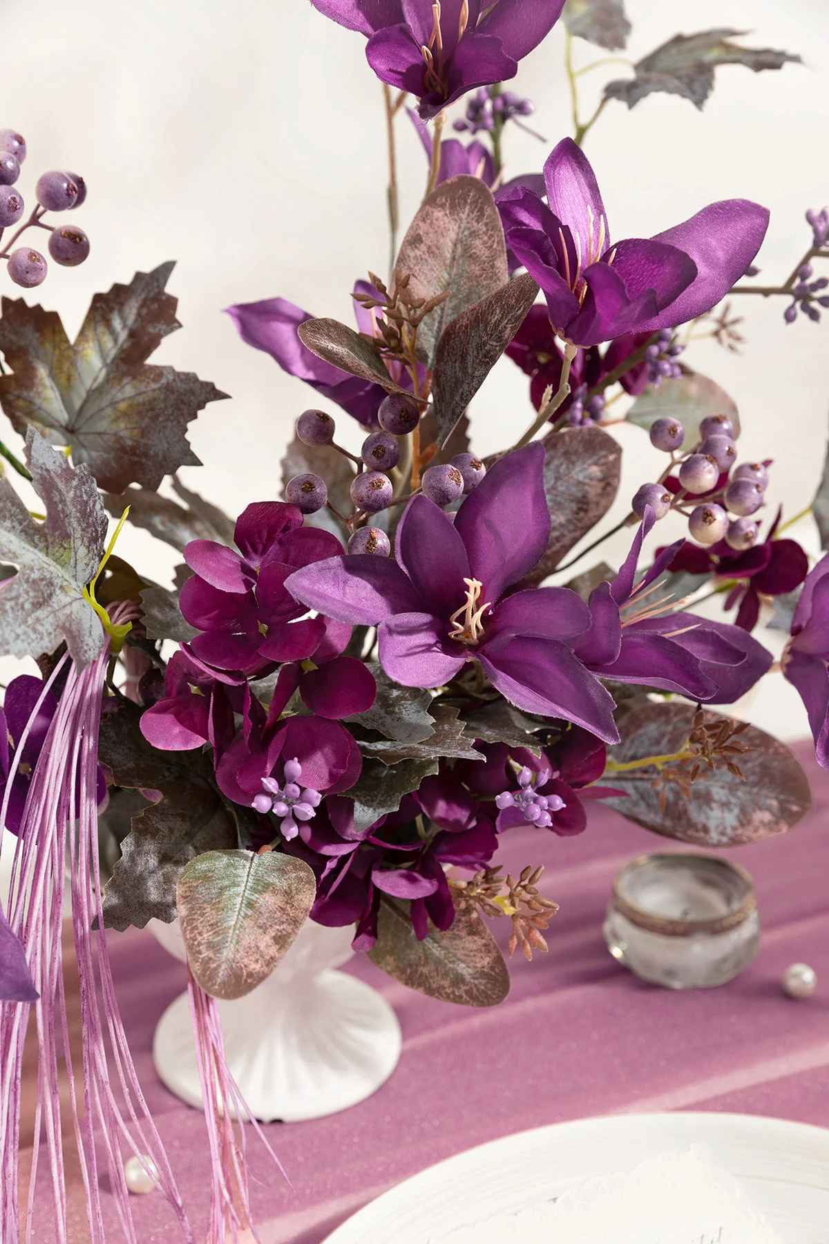 Accent Combo in Plum Velvet Wedding - Image 4