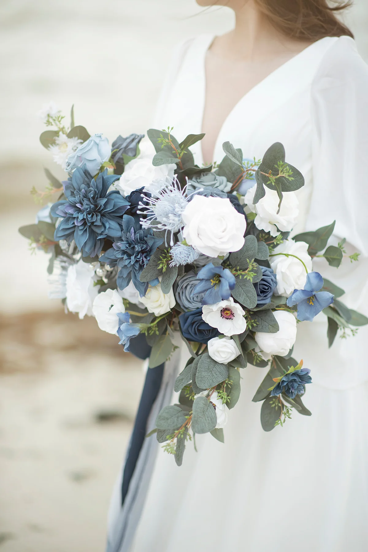 Dusty Blue & Navy Designer Flower Boxes - Image 12