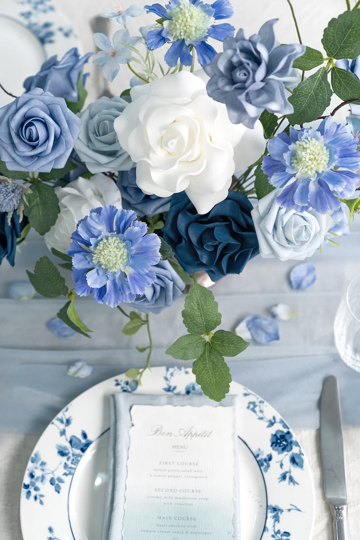 Dusty Blue & Navy Designer Flower Boxes - Image 37