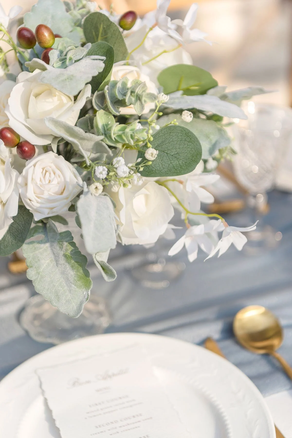 Dusty Rose & Navy Wedding Flower & Greenery - Image 19