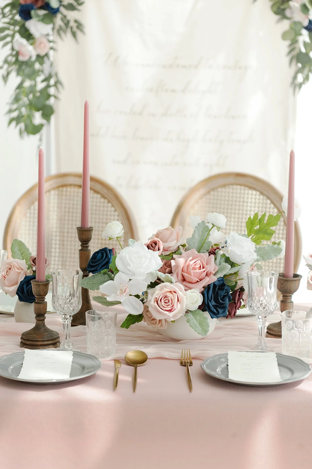 DIY Designer Flower Boxes in Dusty Rose & Navy - Image 7