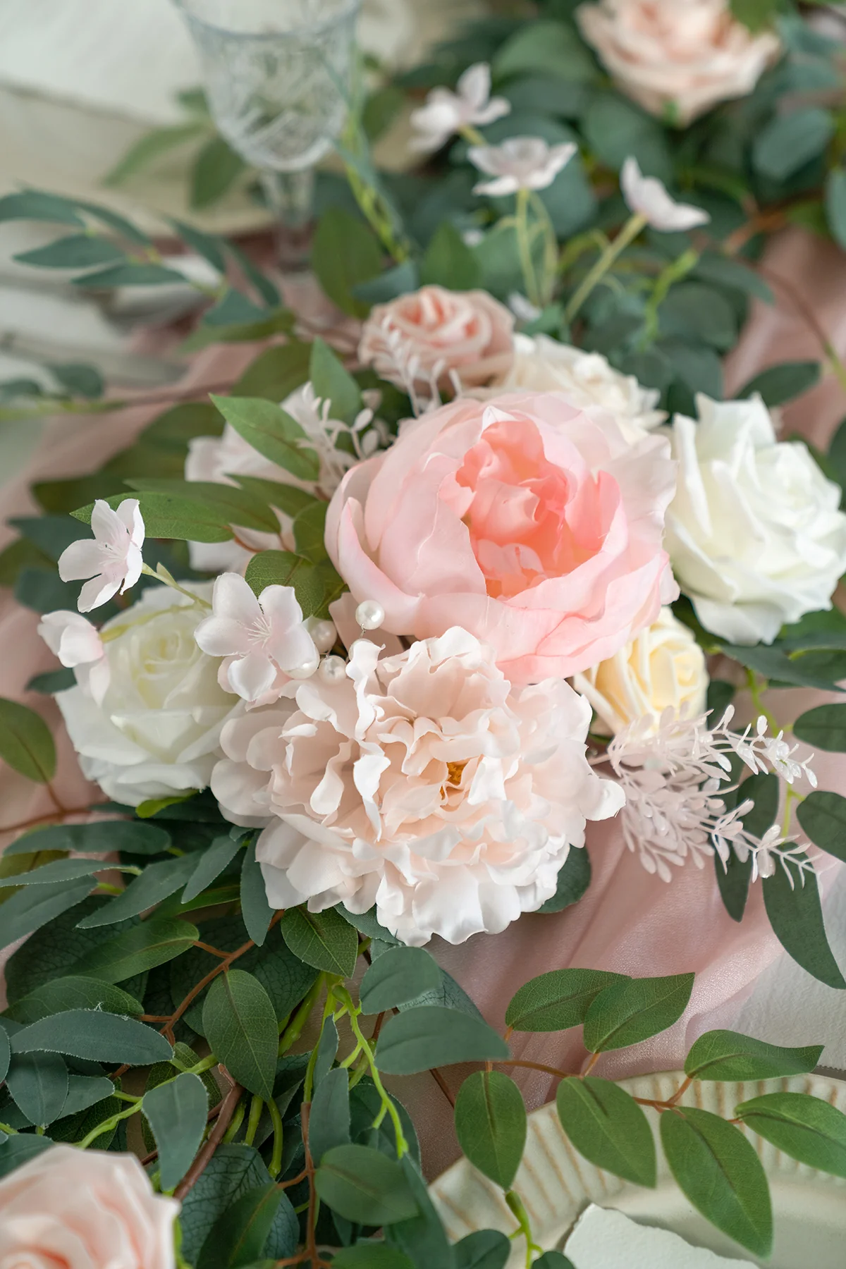 6ft Flower Garland in Blush & Cream - Image 4