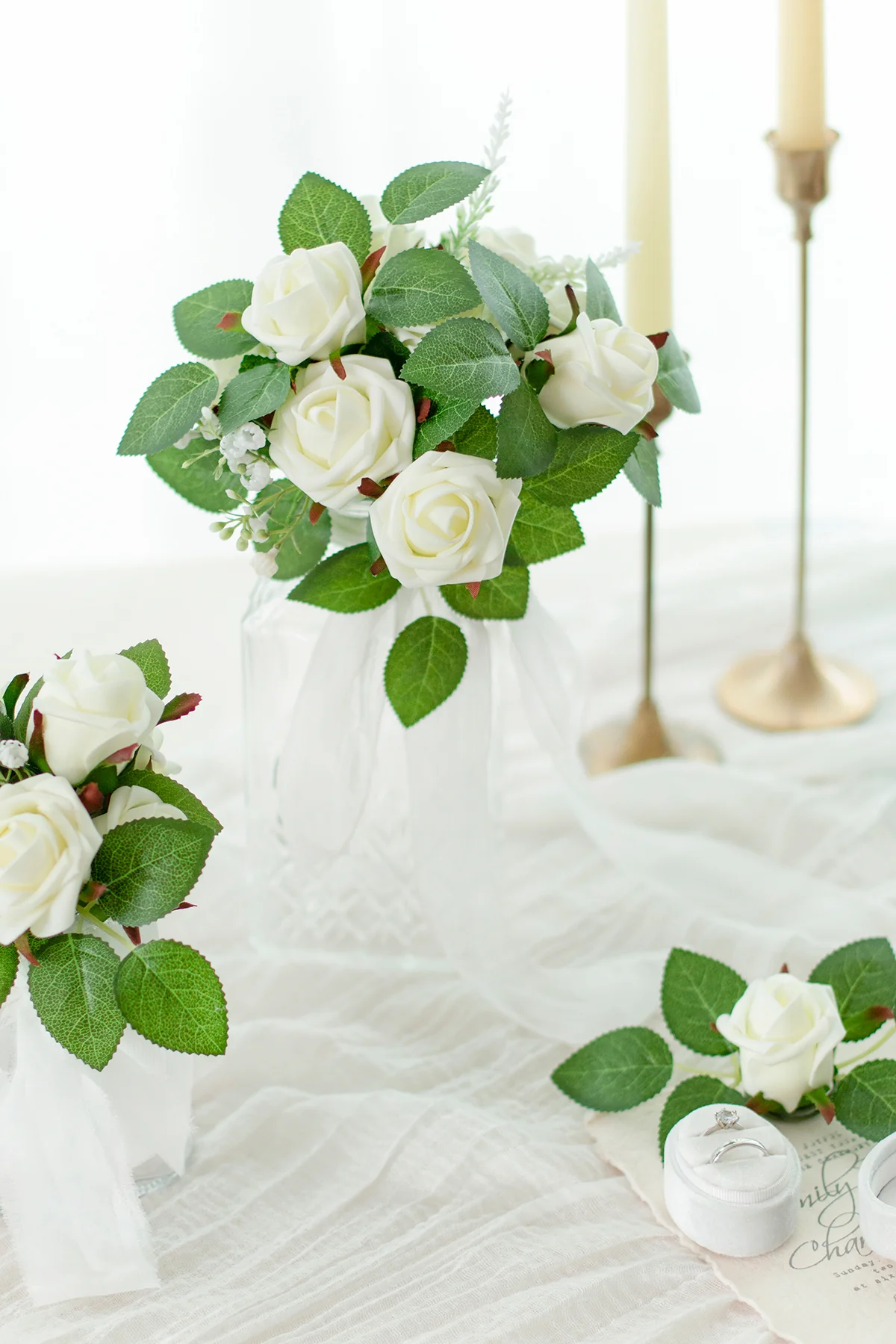 1.5"-2" Foam Rosebud & Petite Rose with Stem - Image 12